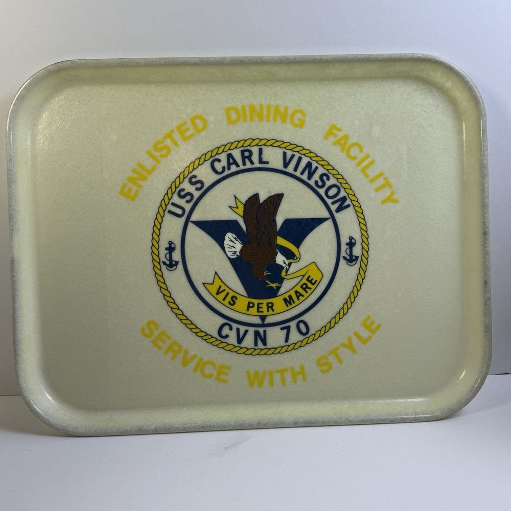 1981 USS Carl Vinson CVN-70 Enlisted Dining Tray Aircraft Carrier Navy Cvn70 VTG